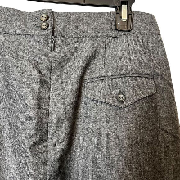 Liz Claiborne Pleated Midi Modest Vintage Gray Wool Skirt Pockets Old Money 14 - Picture 12 of 15